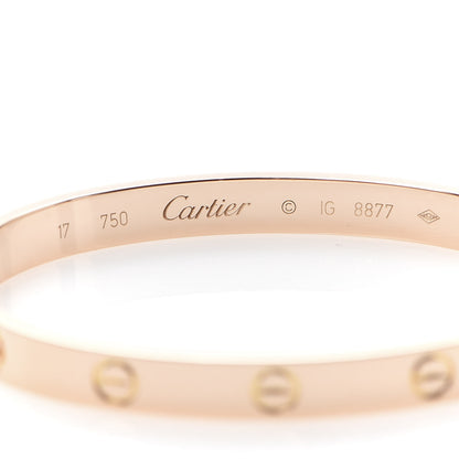 Cartier 18K Pink Gold LOVE Bracelet 17 6 of 8