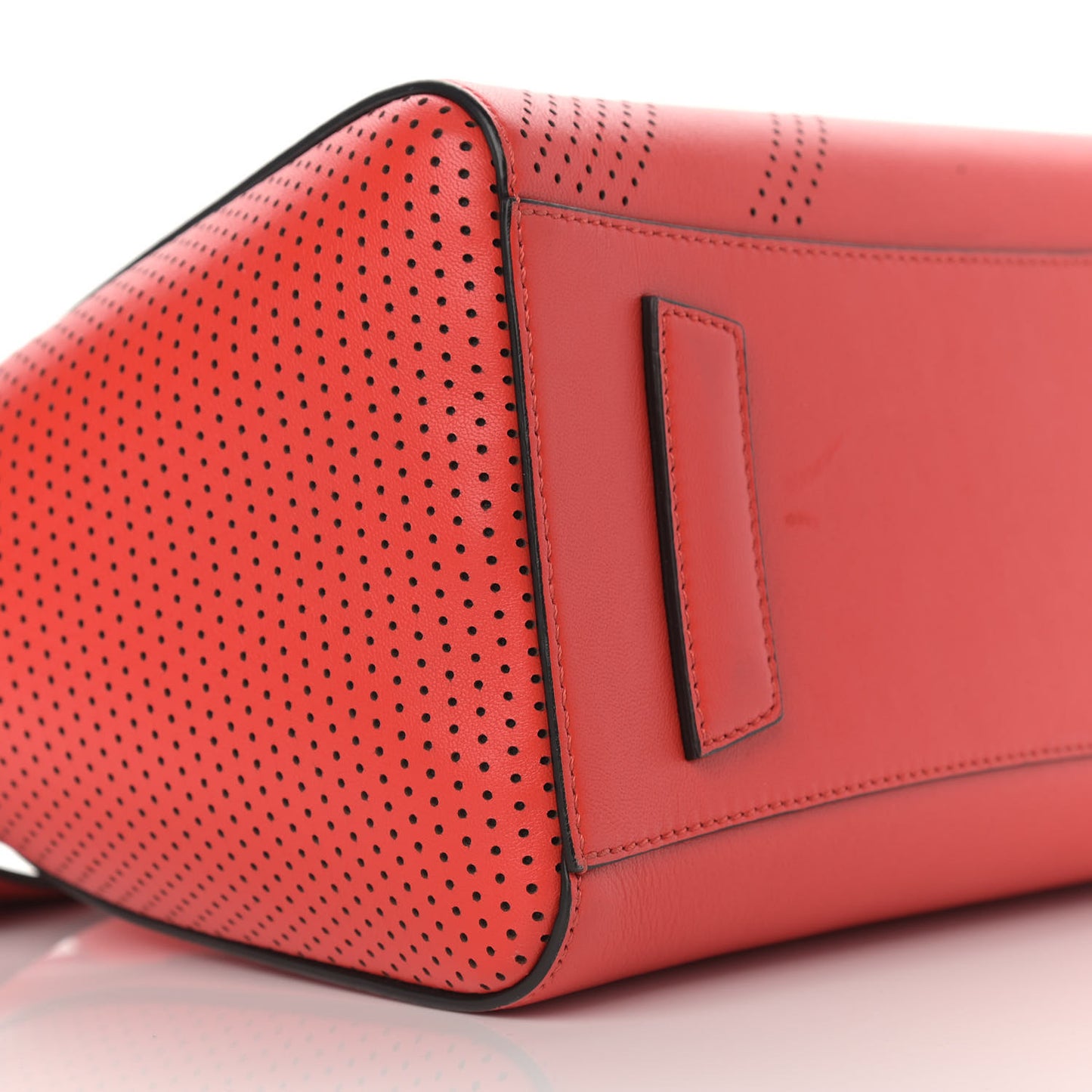 Lambskin Perforated Small Antigona Pop Red
