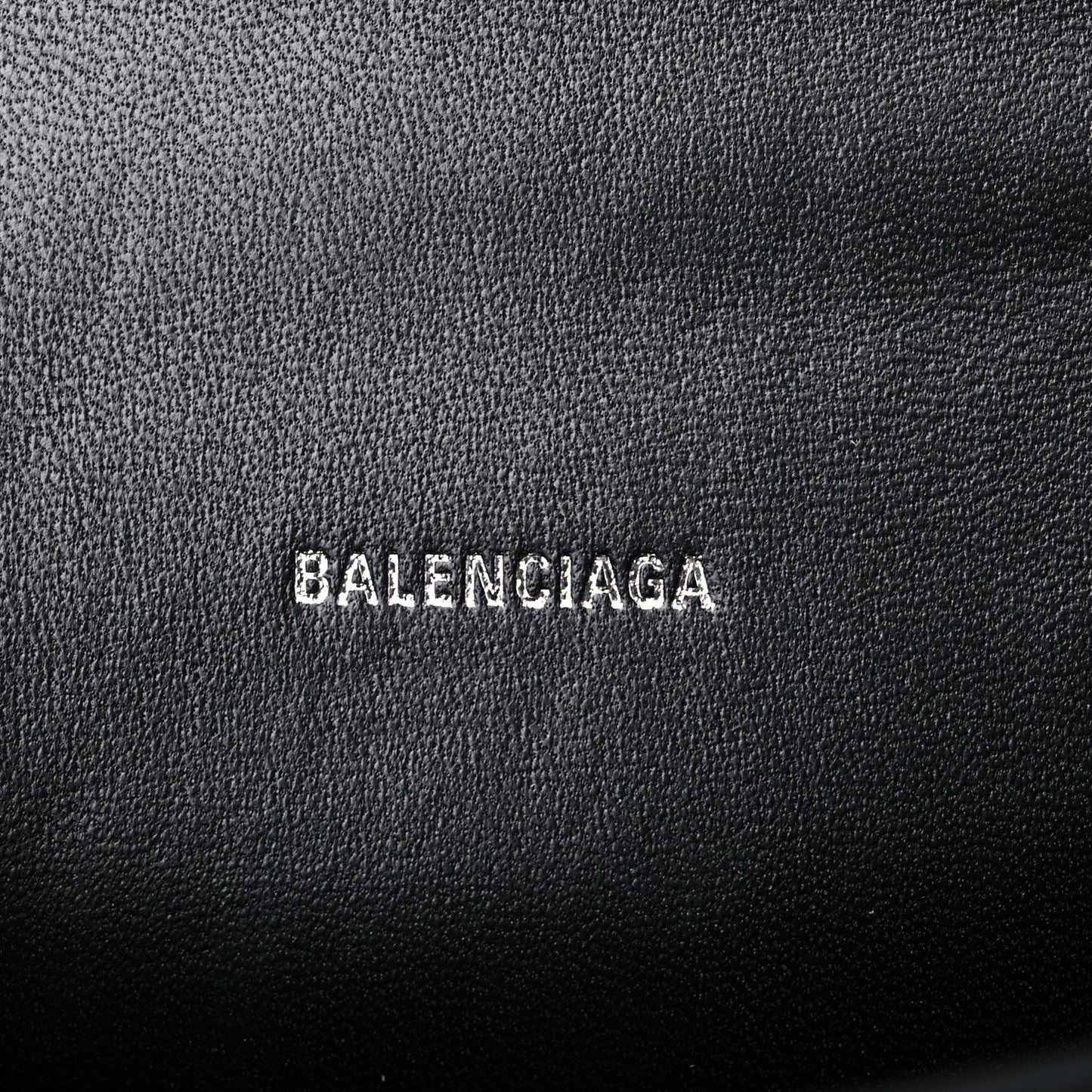 Grained Calfskin Hourglass Top Handle Bag XS Black