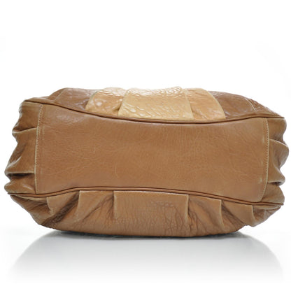 Fendi Crinkled Lambskin Colorblock Mia Tote Camel Osso Naturale 5 of 9