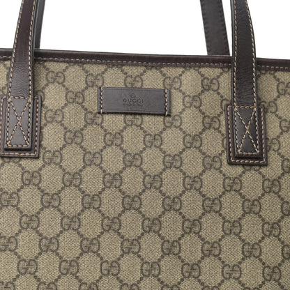 Gucci GG Supreme Monogram Large Zippered Shopping Tote Brown 8 of 10