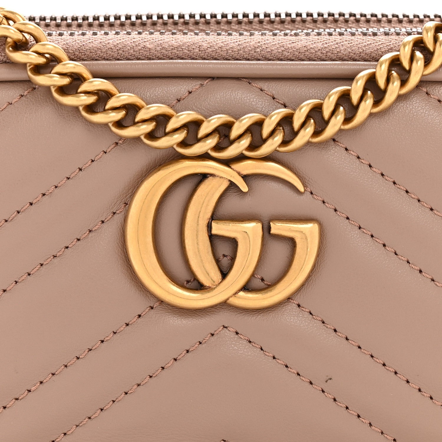 Gucci Calfskin Matelasse Mini GG Marmont Chain Crossbody Bag Porcelain Rose 8 of 11