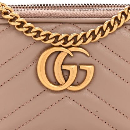 Gucci Calfskin Matelasse Mini GG Marmont Chain Crossbody Bag Porcelain Rose 8 of 11