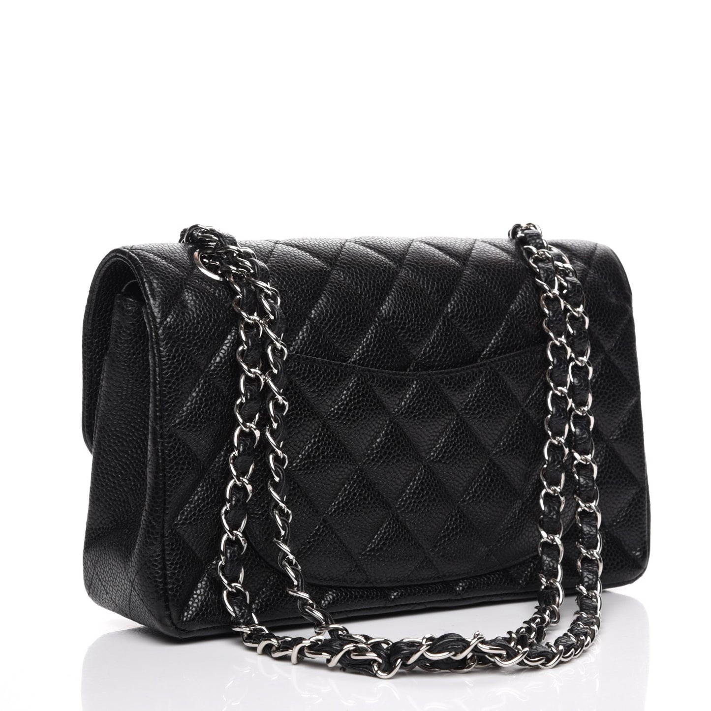 Caviar Quilted Small Double Flap Black