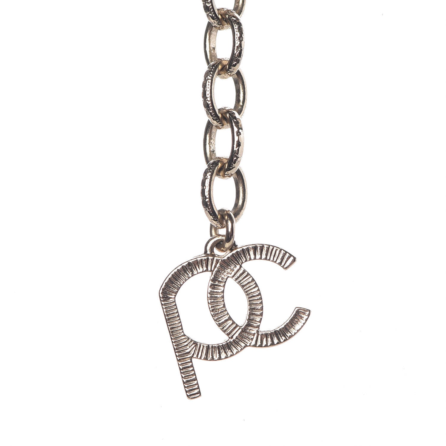 Chanel x Pharrell Williams Crystal Logo Necklace Gold 5 of 7