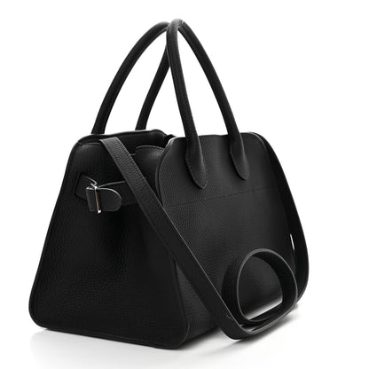 The Row Grained Calfskin Soft Margaux 10 Bag Black 3 of 9