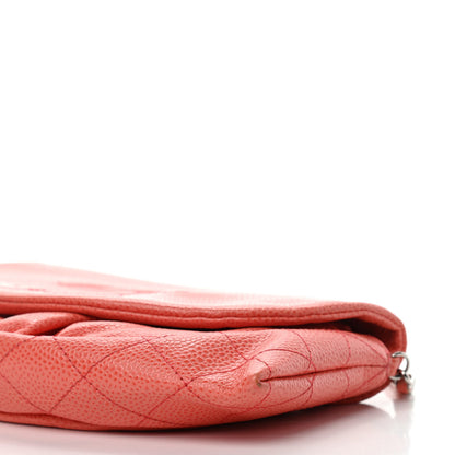 Chanel Caviar Half Moon Wallet On Chain WOC Coral 11 of 11