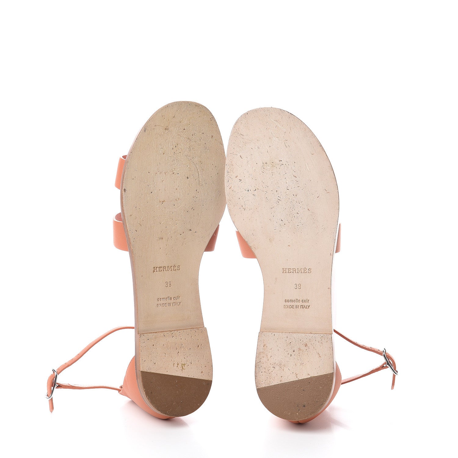 Hermes Calfskin Santorini Sandals 39 Rose Bubinga 5 of 6