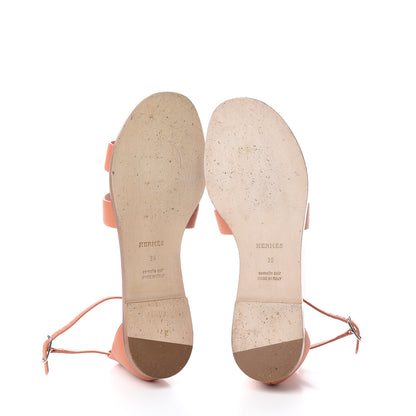 Hermes Calfskin Santorini Sandals 39 Rose Bubinga 5 of 6