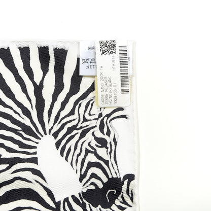 Hermes Silk Zebra Pegasus Nano Scarf 20 Black White 5 of 5