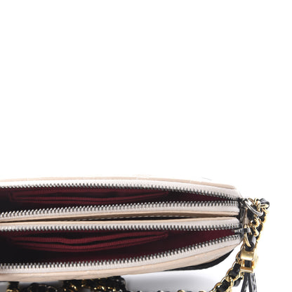 Chanel Aged Calfskin Quilted Small Gabrielle Clutch With Chain Beige Black 4 of 10