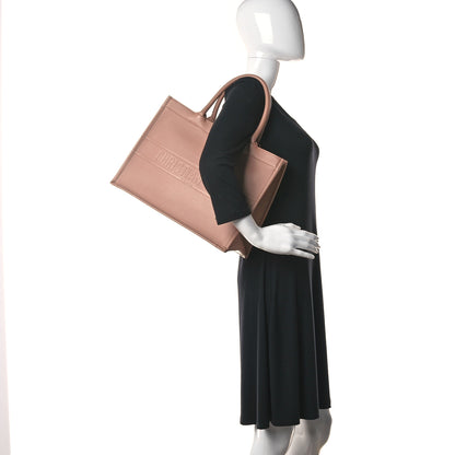 Christian Dior Calfskin Embossed Medium Book Tote Rose de Vents 2 of 16