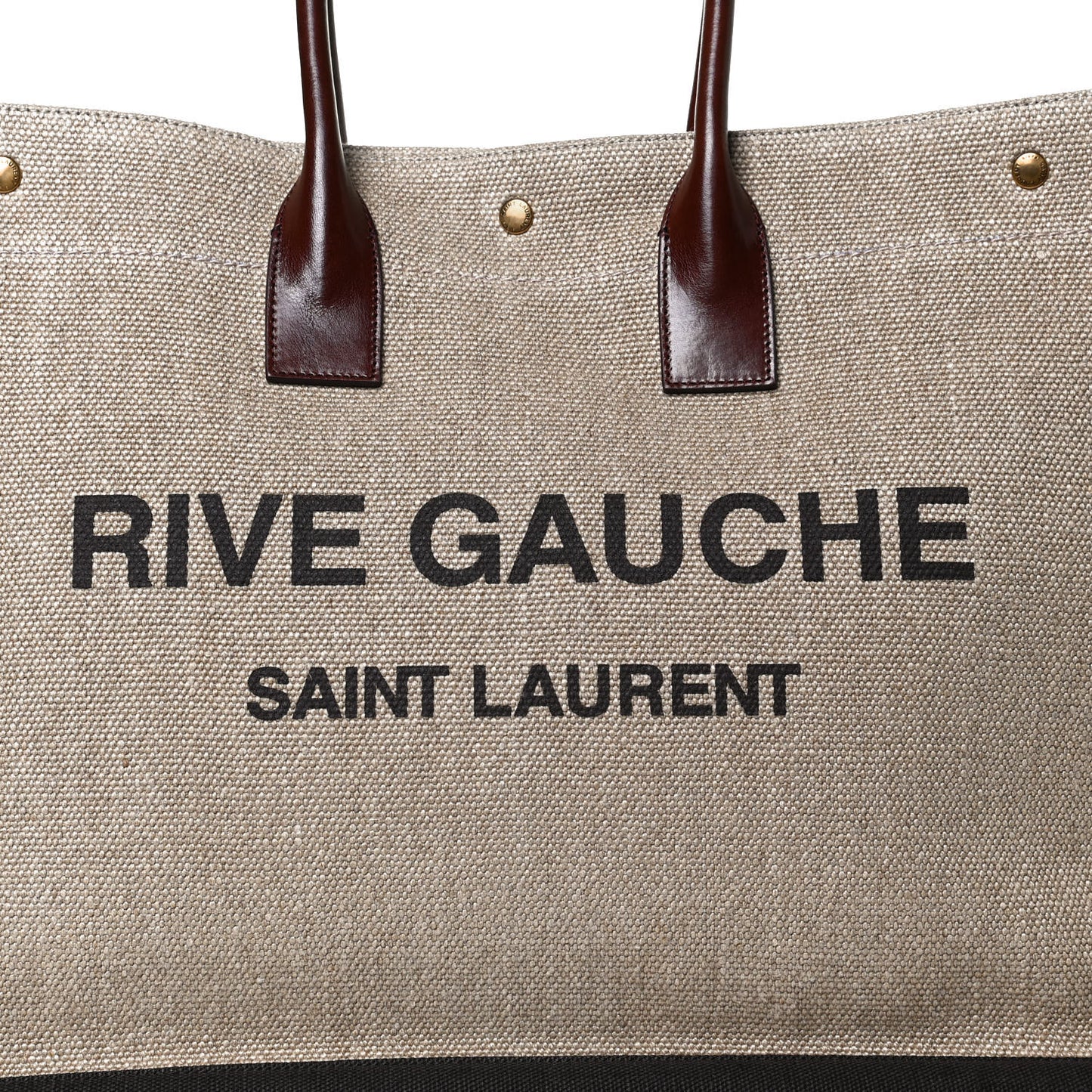 Linen Calfskin Rive Gauche Tote Natural