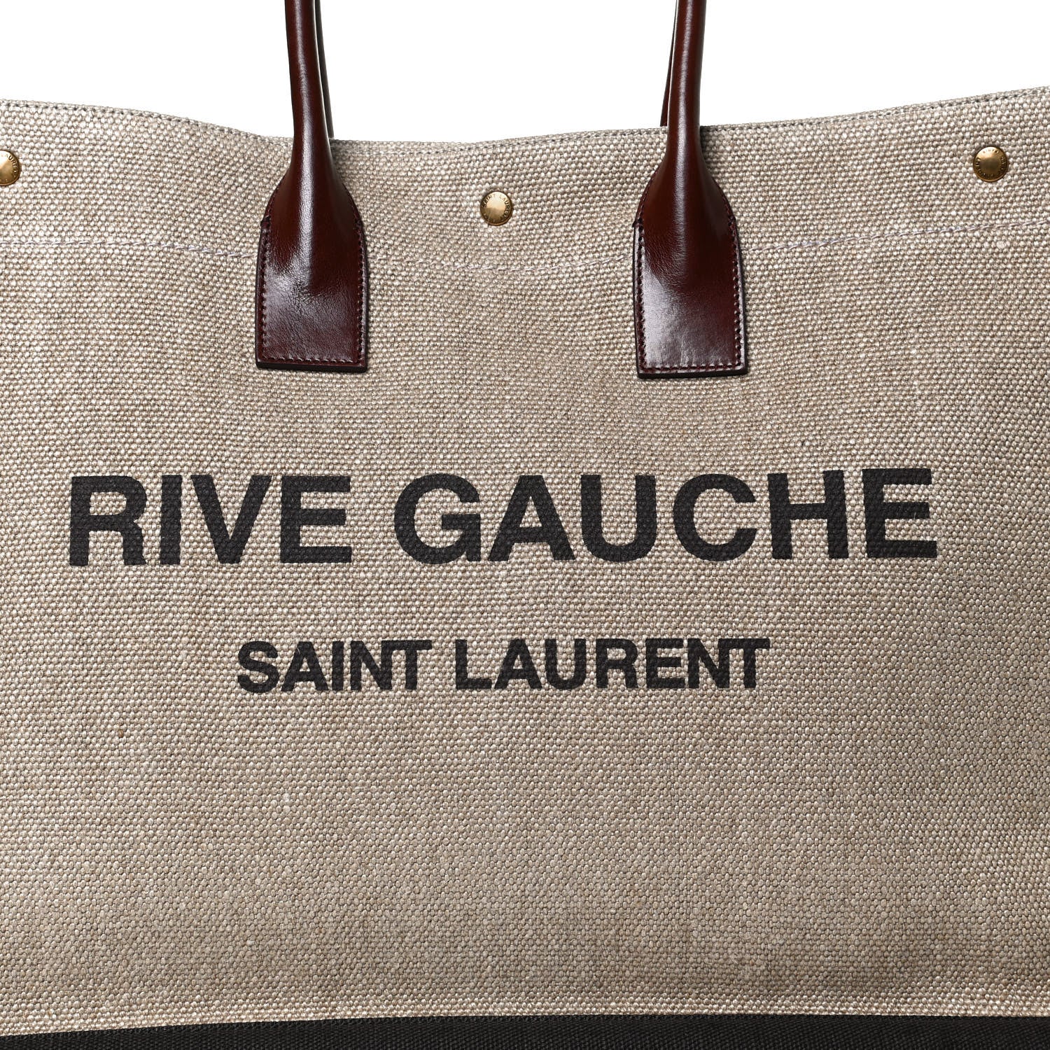 Saint Laurent Linen Calfskin Rive Gauche Tote Natural 8 of 10