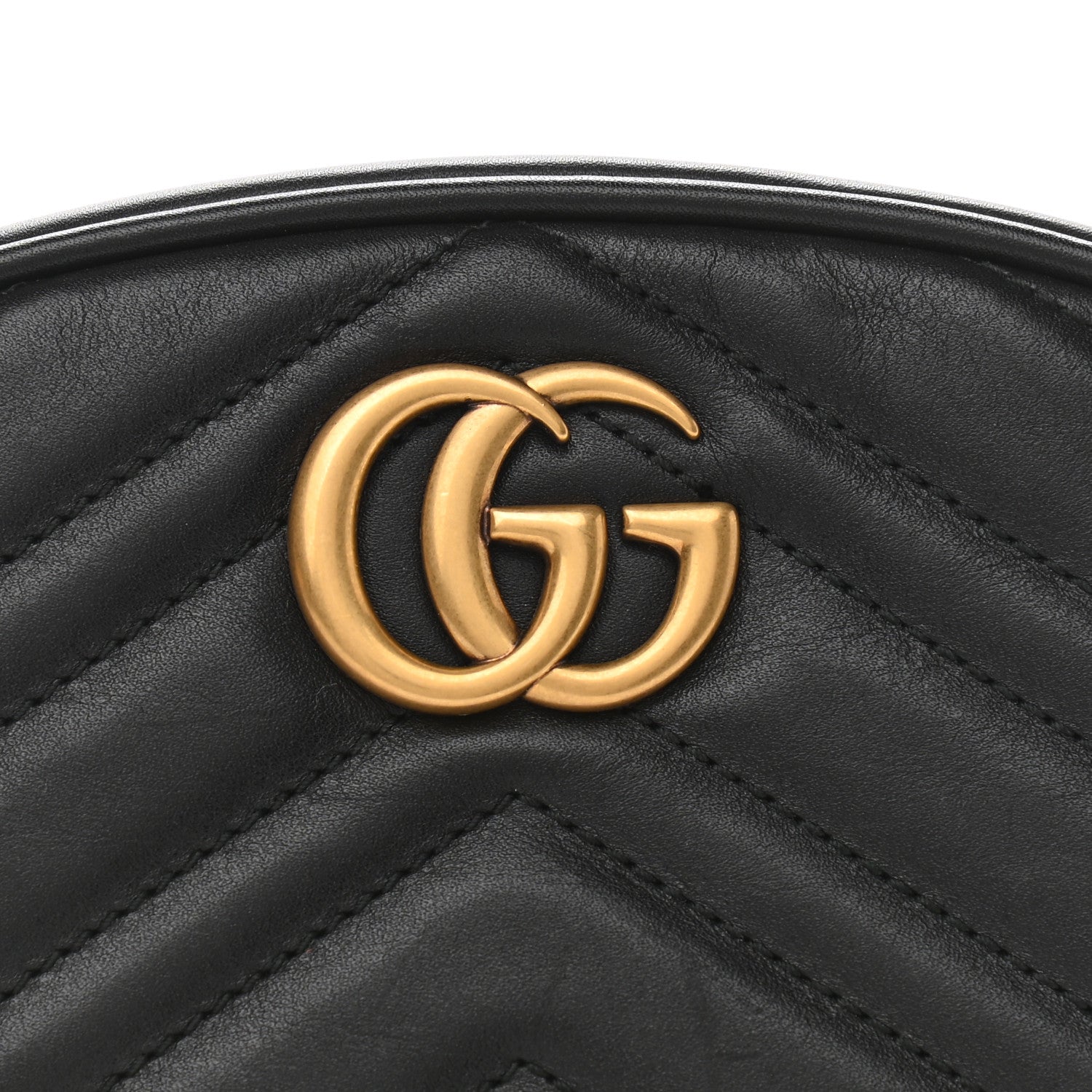Gucci Calfskin Matelasse GG Marmont Belt Bag 95 38 Black 9 of 12