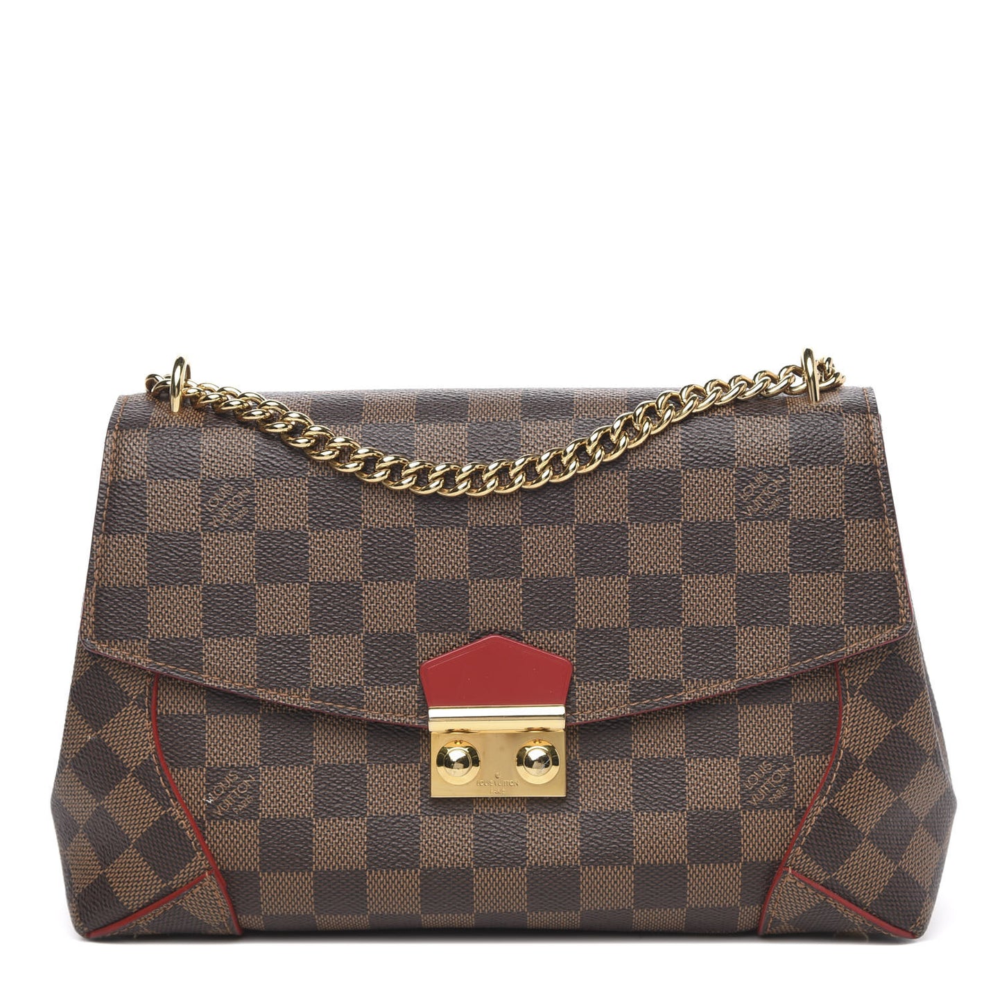 Damier Ebene Caissa Clutch Cherry