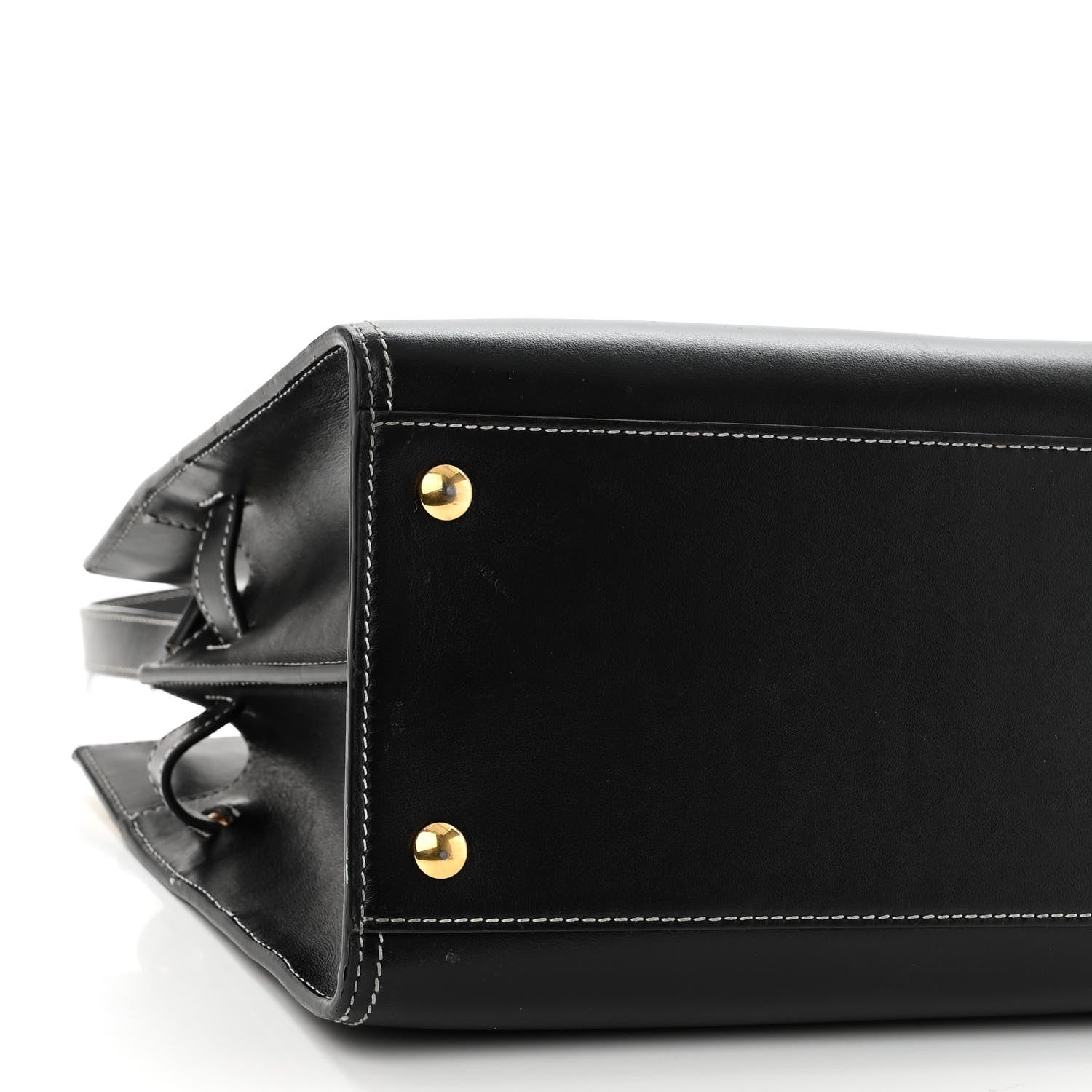 Burberry Calfskin Small Two Handle Title Bag Black 8 of 9