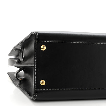 Burberry Calfskin Small Two Handle Title Bag Black 8 of 9