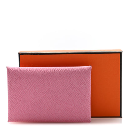 Hermes Epsom Calvi Card Case Rose Confetti 8 of 8