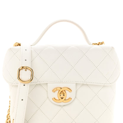 Chanel Caviar Quilted Handy Box Vanity Case White 8 of 13