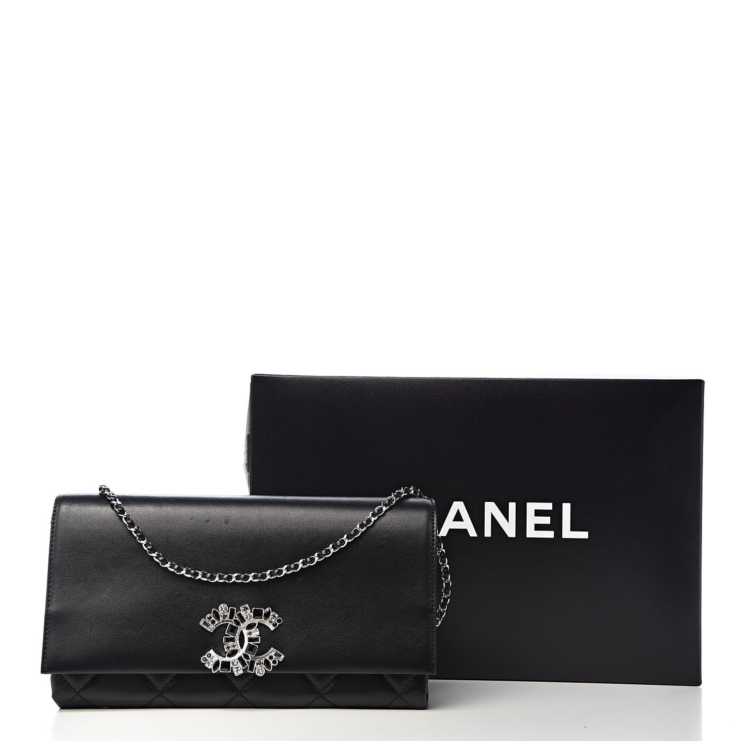 Chanel Lambskin Crystal Evening Clutch Black 18 of 18