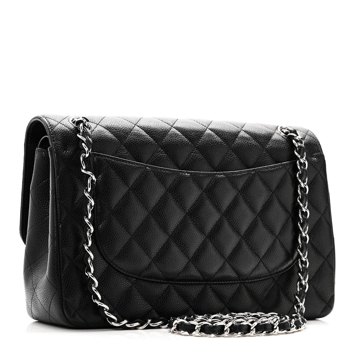 Caviar Quilted Jumbo Double Flap Black