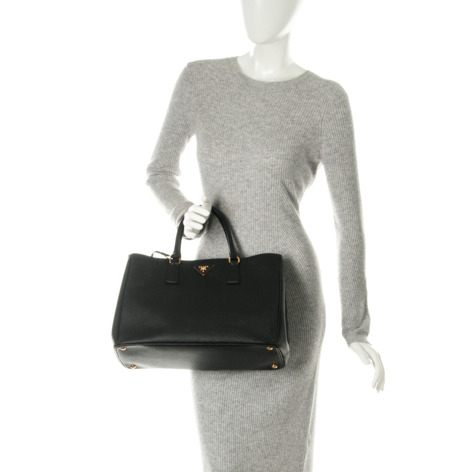Prada Saffiano Lux Large Tote Nero Black 2 of 10