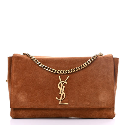 Saint Laurent Smooth Calfskin Suede Medium Reversible Monogram Kate Satchel Light Ochre 11 of 16