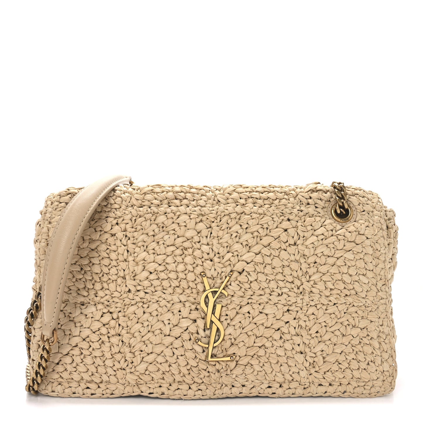 Raffia Monogram Medium Jamie Natural Avorio