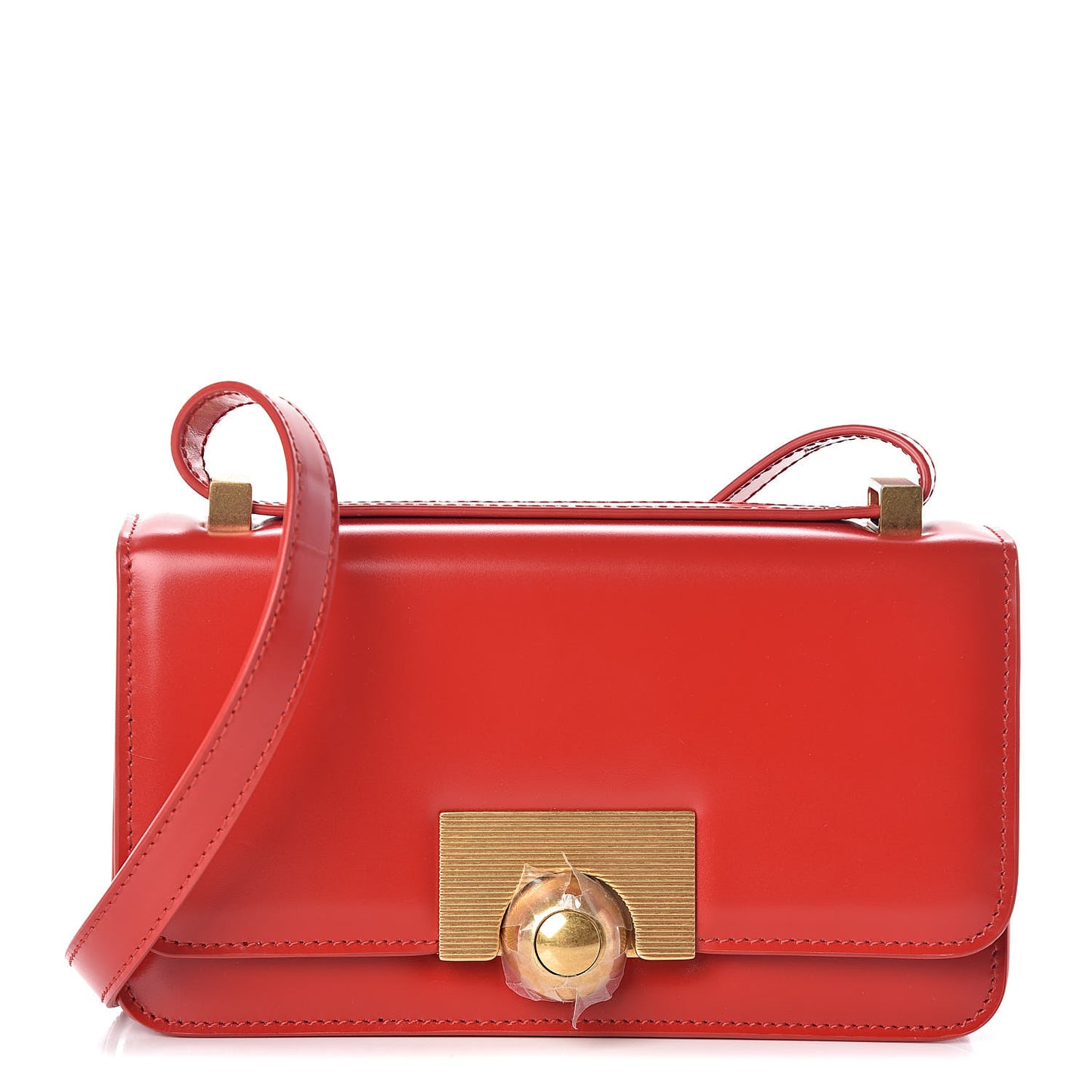 Spazzolato Calfskin Mini Classic BV Bag Bright Red