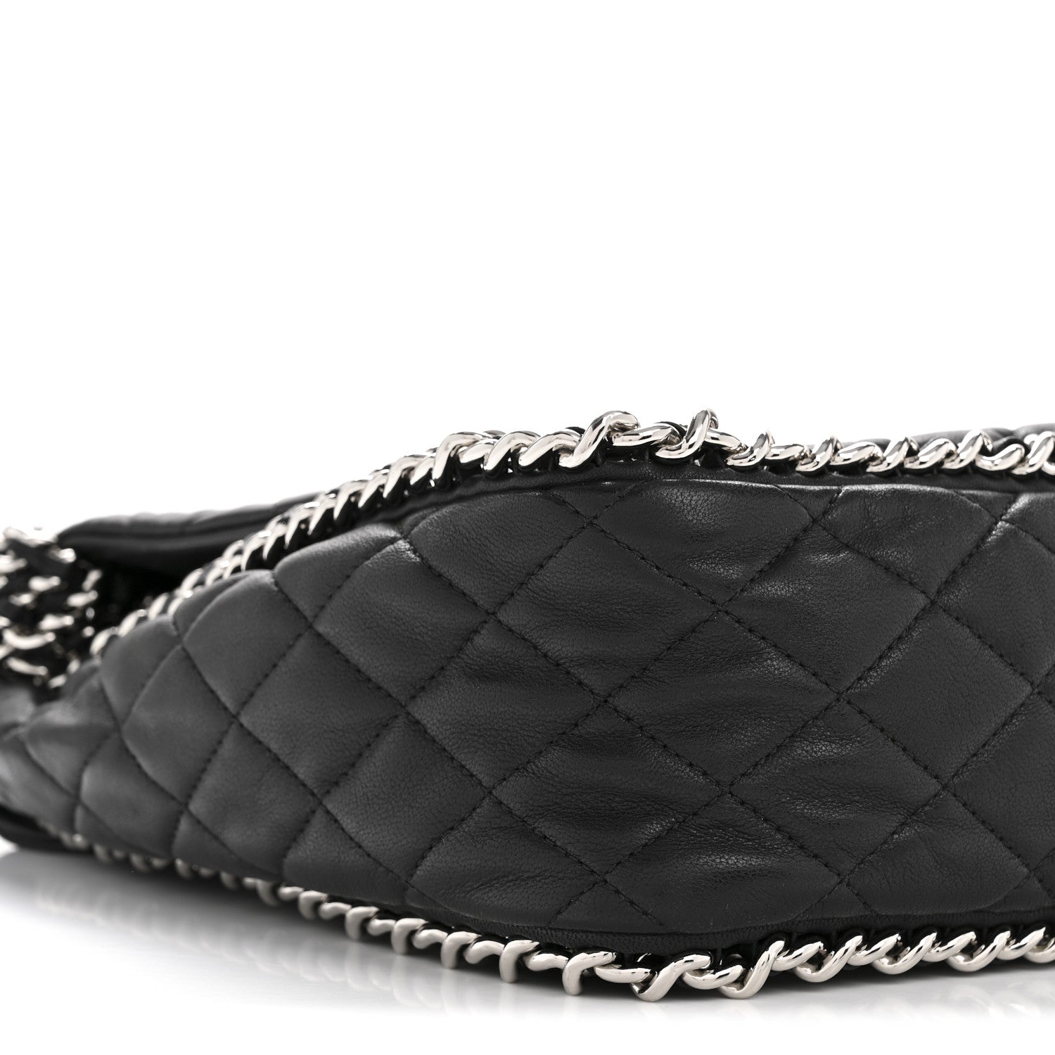 Chanel Washed Lambskin Quilted Maxi Chain Around Flap Black 9 of 13