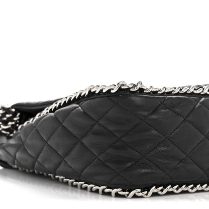 Chanel Washed Lambskin Quilted Maxi Chain Around Flap Black 9 of 13