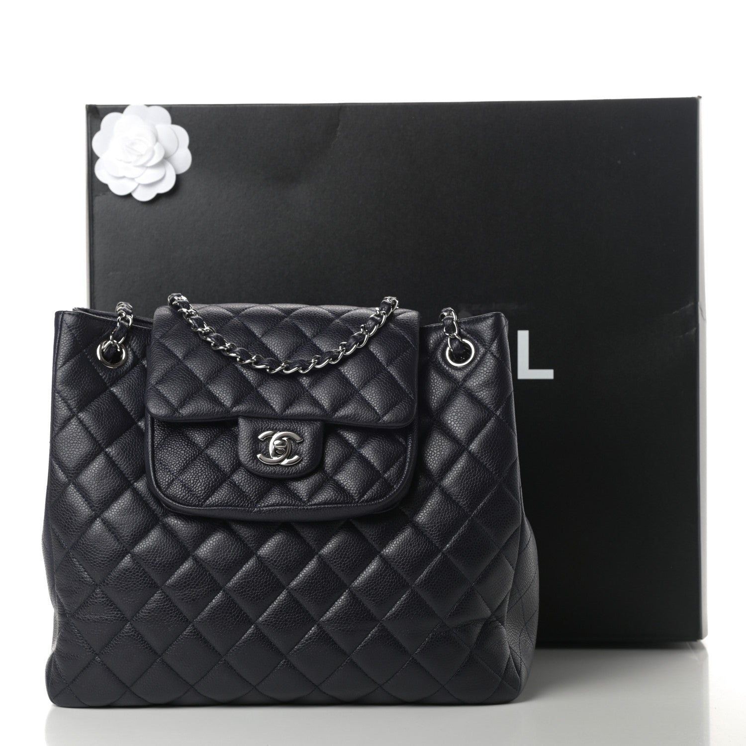 Chanel Caviar Quilted Flap Tote Marine 11 of 11