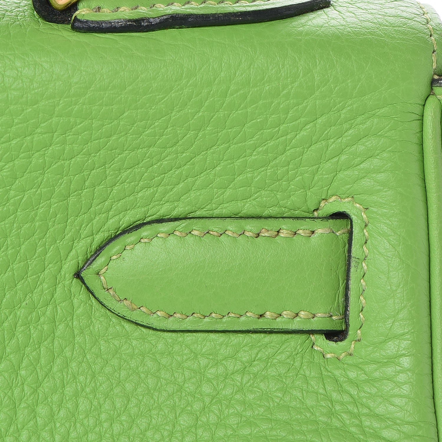 Hermes Taurillon Clemence Kelly Retourne 32 Vert Cru 9 of 41