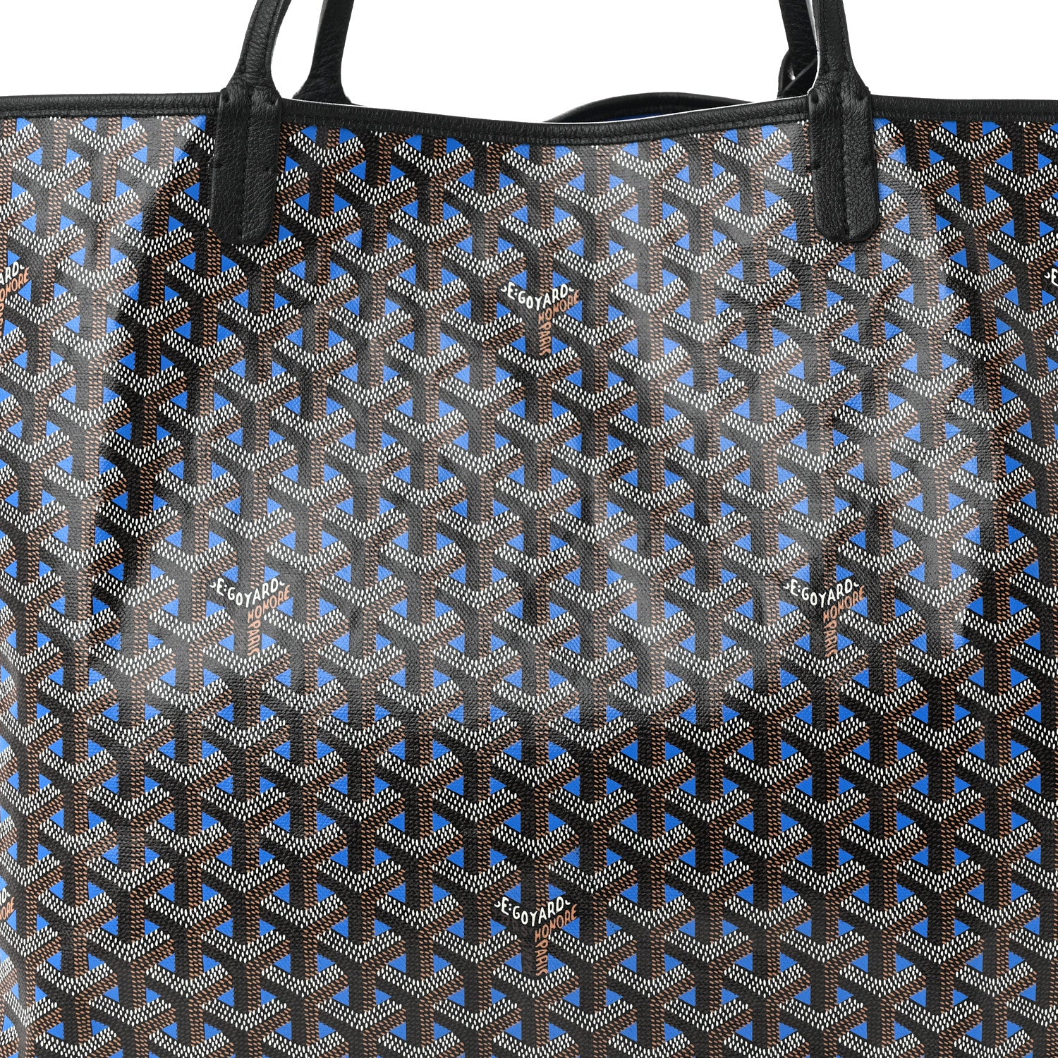 Goyard Goyardine Saint Louis Claire Voie GM Black Sky Blue 7 of 9