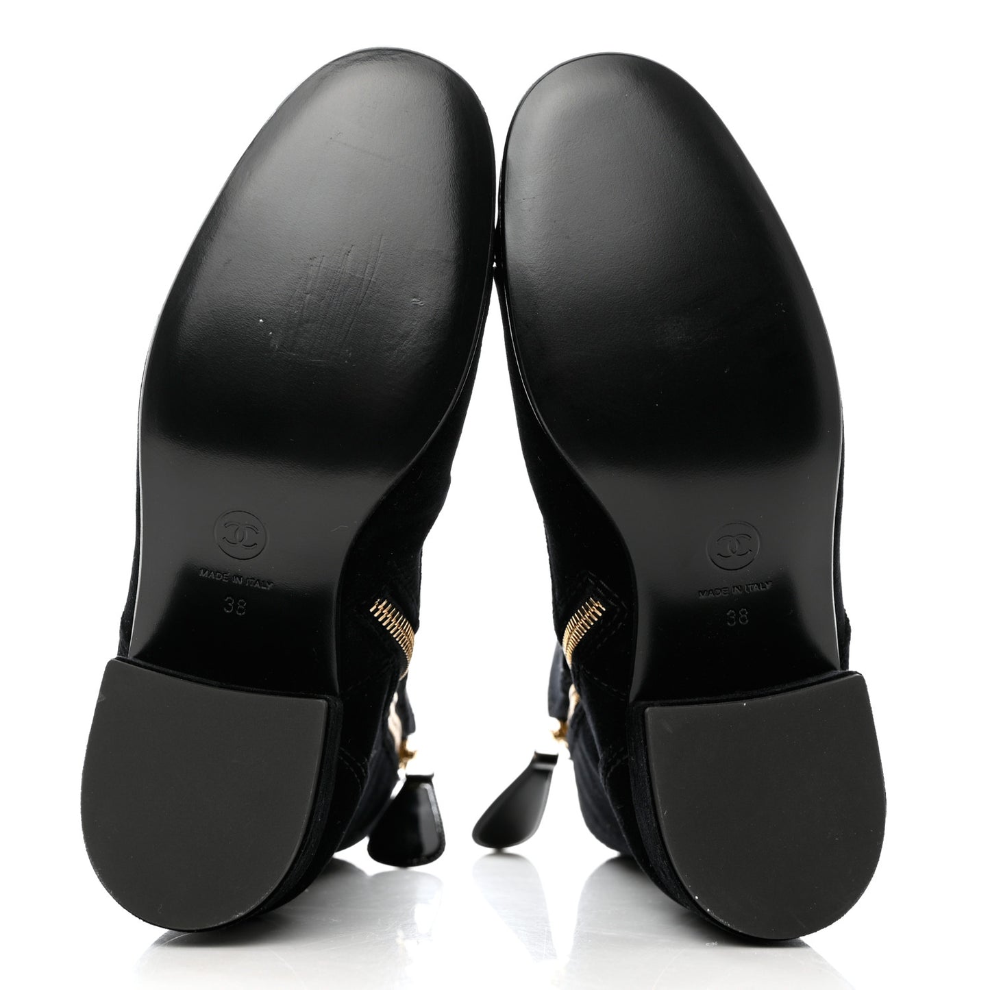 Velvet Patent Cap Toe CC Lace Up Boots 38 Black