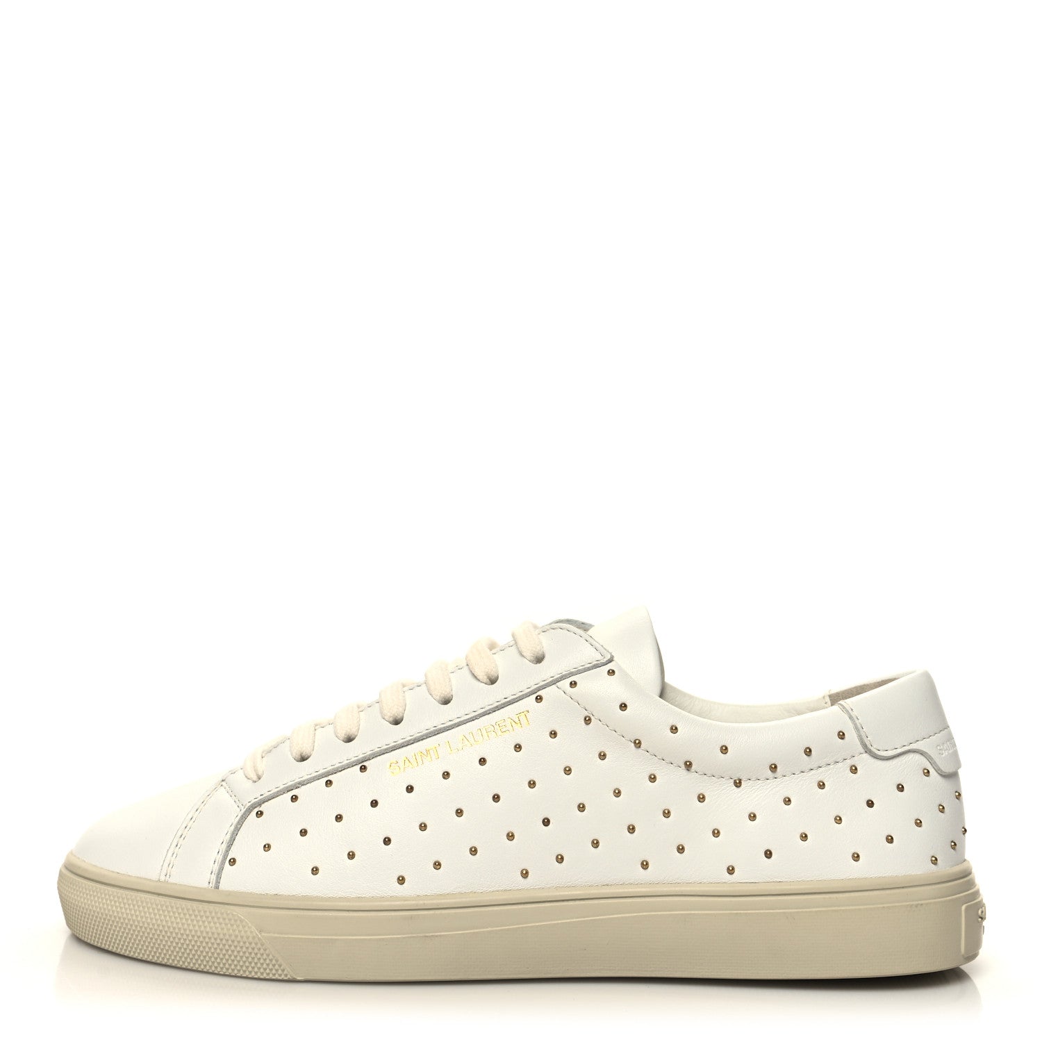 Saint Laurent Calfskin Womens Andy Pearl Low Top Sneakers 36 White 1 of 9