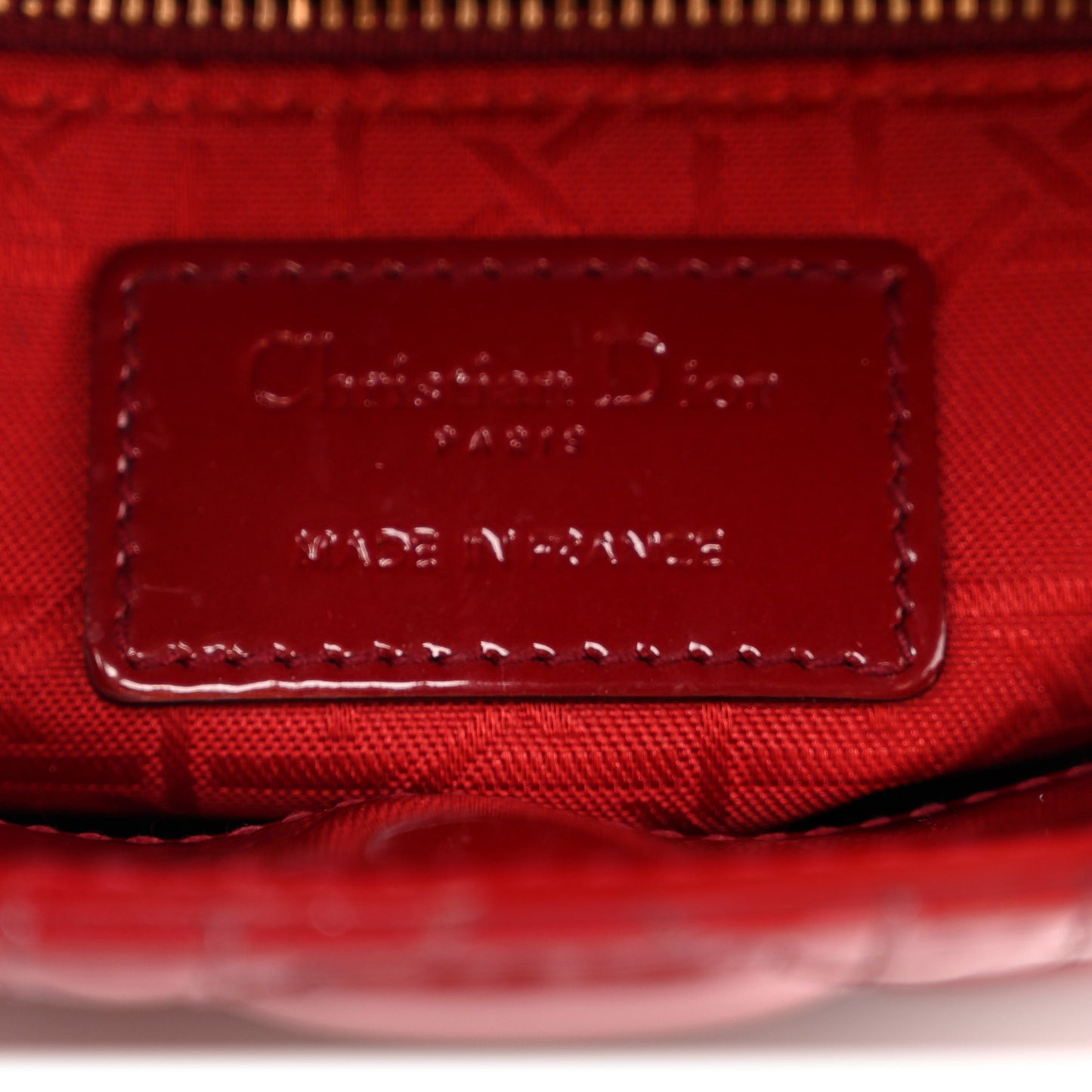 Patent Cannage Mini Lady Dior Red