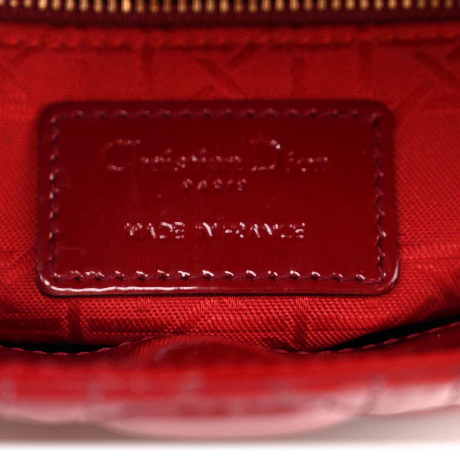 Christian Dior Patent Cannage Mini Lady Dior Red 5 of 12