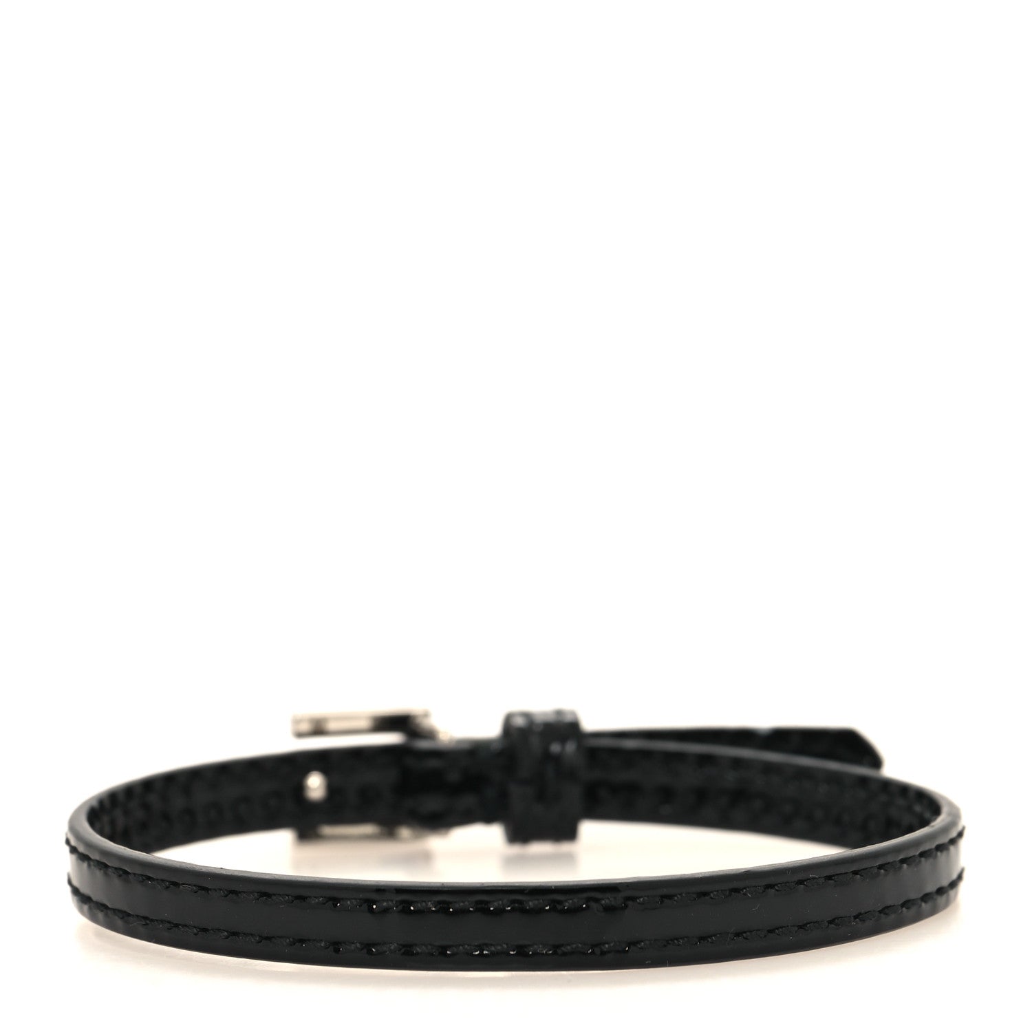 Gucci Patent Crystal G Buckle Bracelet Black 3 of 6