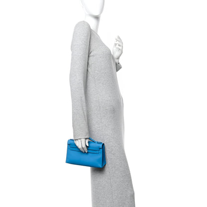 Hermes Swift Kelly Pochette Clutch Bleu Frida 2 of 12
