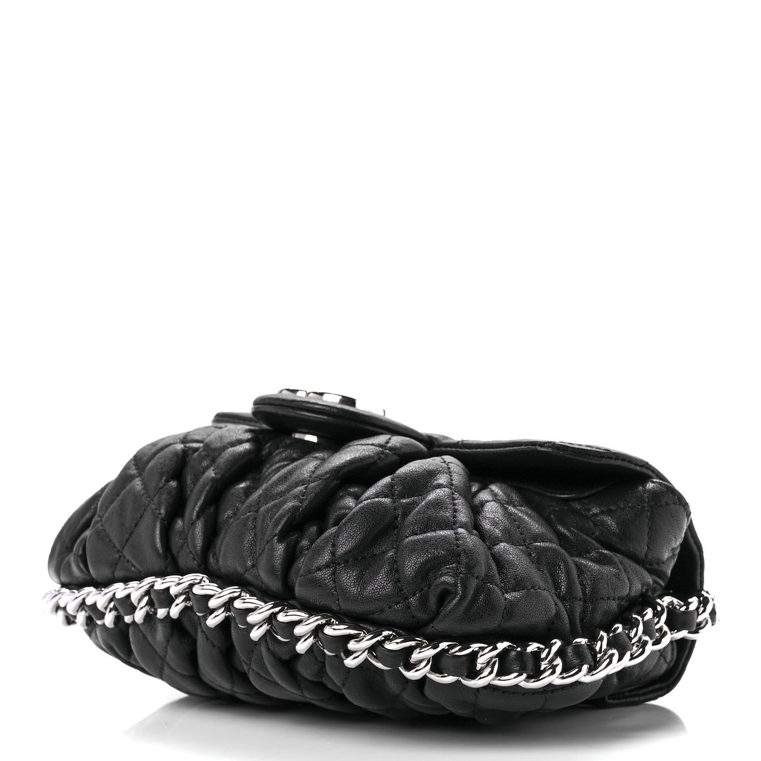 Chanel Washed Lambskin Quilted Mini Chain Around Flap Black 10 of 12