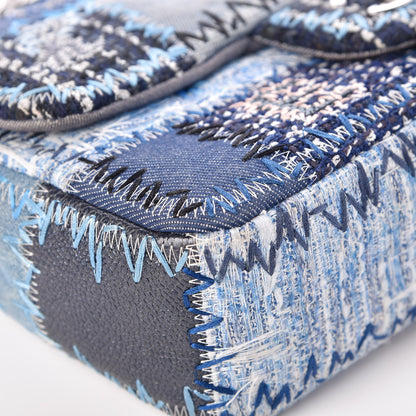 Chanel Denim Tweed Patchwork Medium Single Flap Blue 5 of 14