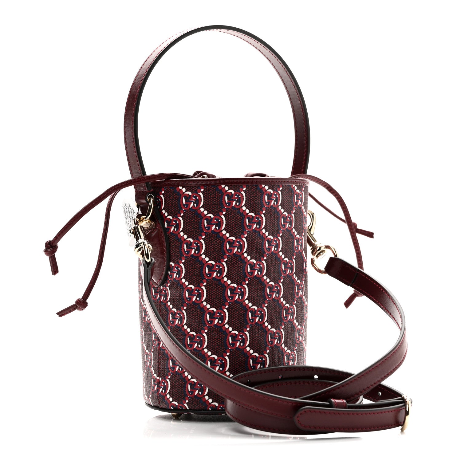 Gucci GG Shadow Monogram Mini Bucket Bag Rosso Ancora Red 3 of 9