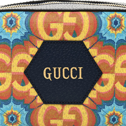 Gucci GG Supreme Kaleidoscope Calfskin Script Logo Gucci 100 Camera Bag Blue Orange Multicolor Blue Agata 7 of 9