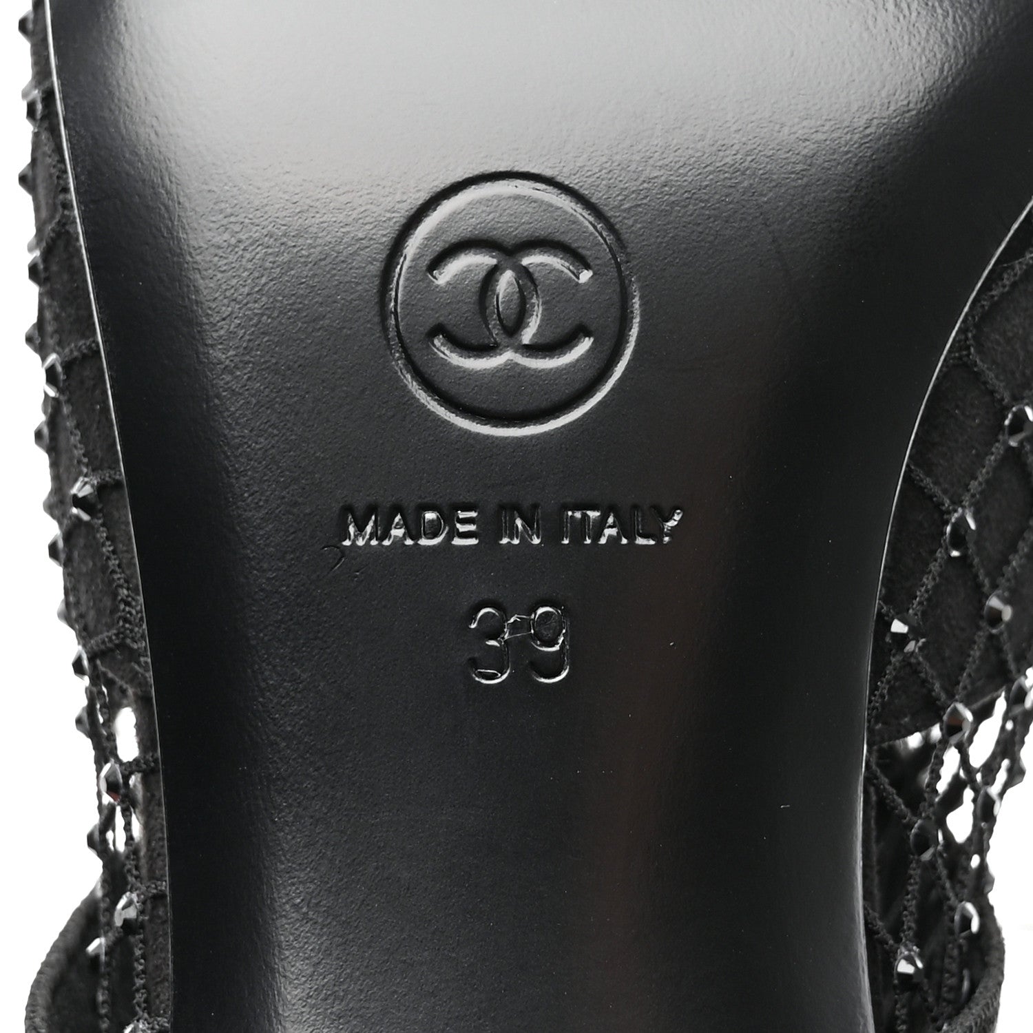 Chanel Resille Strass Kid Suede Patent Mary Jane Short Boots 39 Black 7 of 12