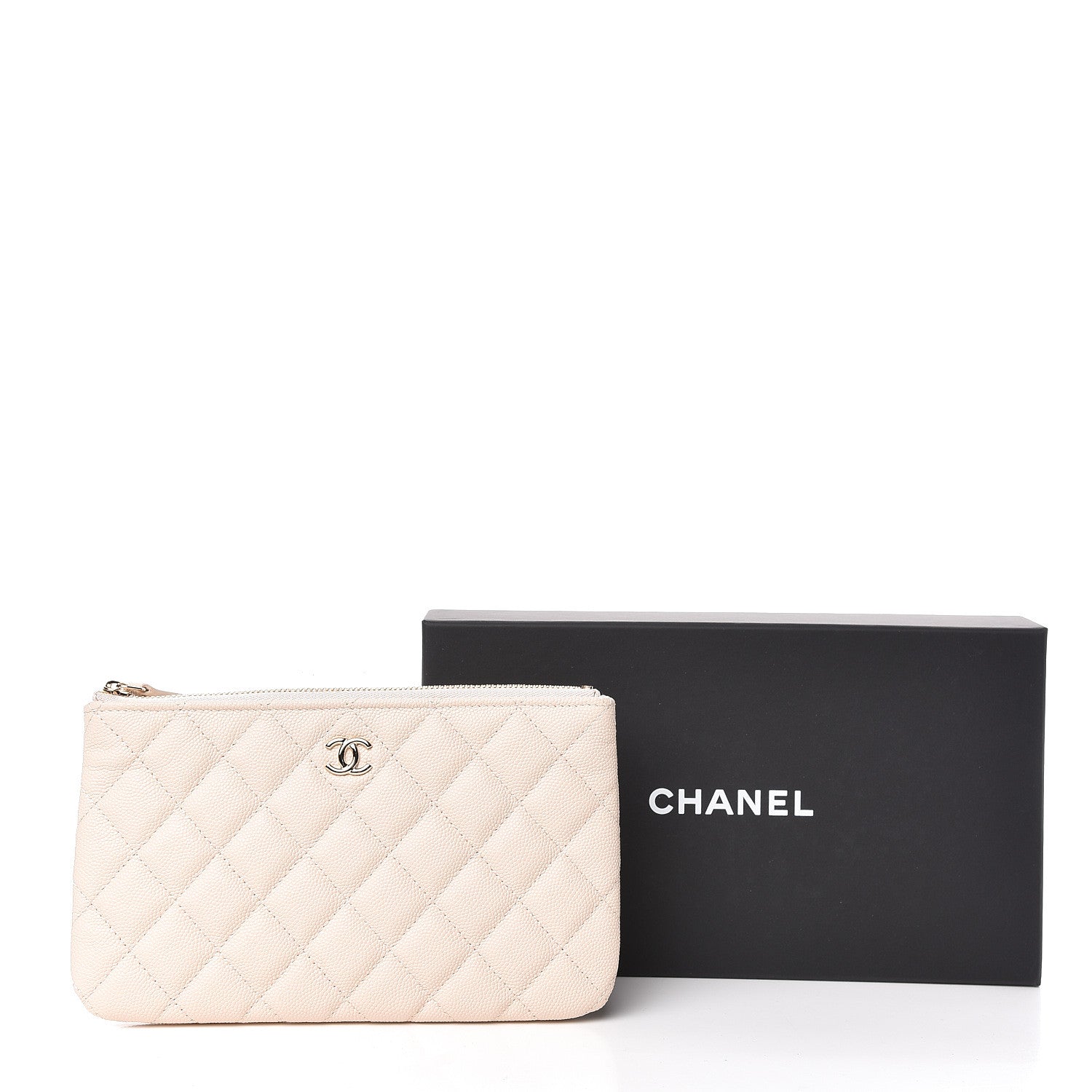 Chanel Caviar Quilted Cosmetic Case Light Beige 8 of 8