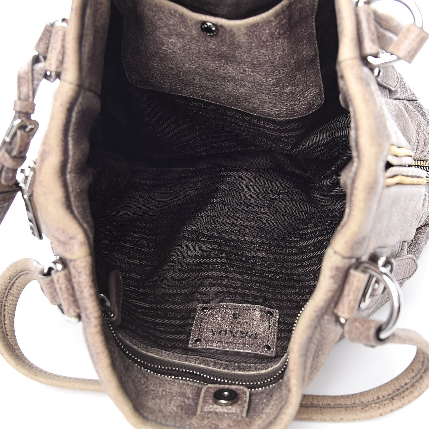 Prada Cervo Zippers Hobo Brown 5 of 15