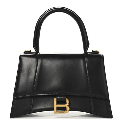 Balenciaga Shiny Box Calfskin Small Hourglass Top Handle Bag Black 1 of 10