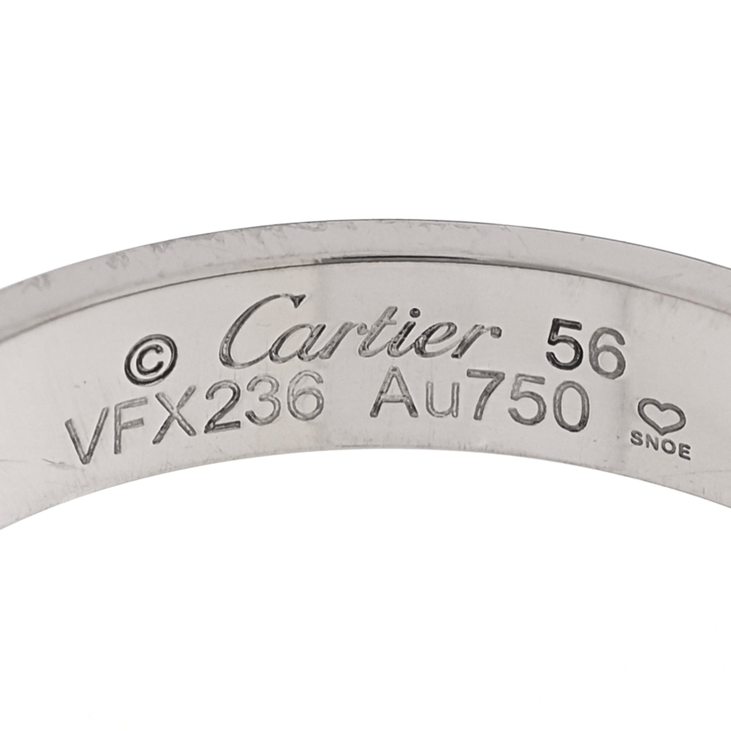 18K White Gold 3.5mm LOVE Wedding Band Ring 56 7.75